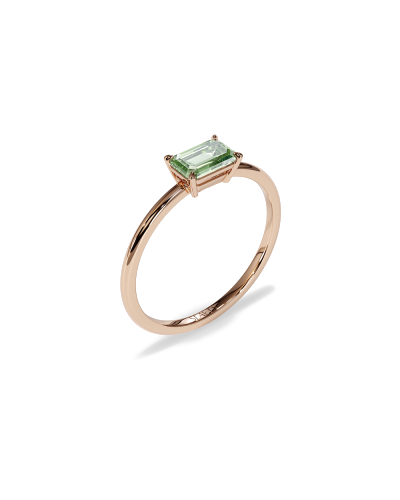 SLAETS Jewellery East-West Mini Ring Green Sapphire, 18kt Rose Gold (watches)